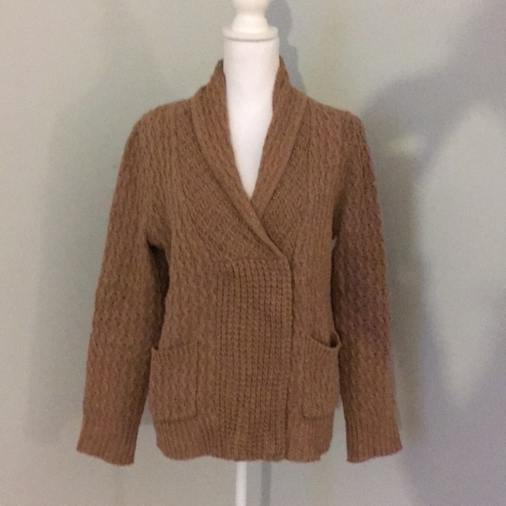 Madewell double breasted tan sweater
